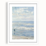 Coastal Wall Art: Serene Beach Scene - Ocean Waves and Sky Painting