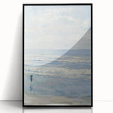 Coastal Wall Art: Serene Beach Scene - Ocean Waves and Sky Painting