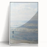 Coastal Wall Art: Serene Beach Scene - Ocean Waves and Sky Painting