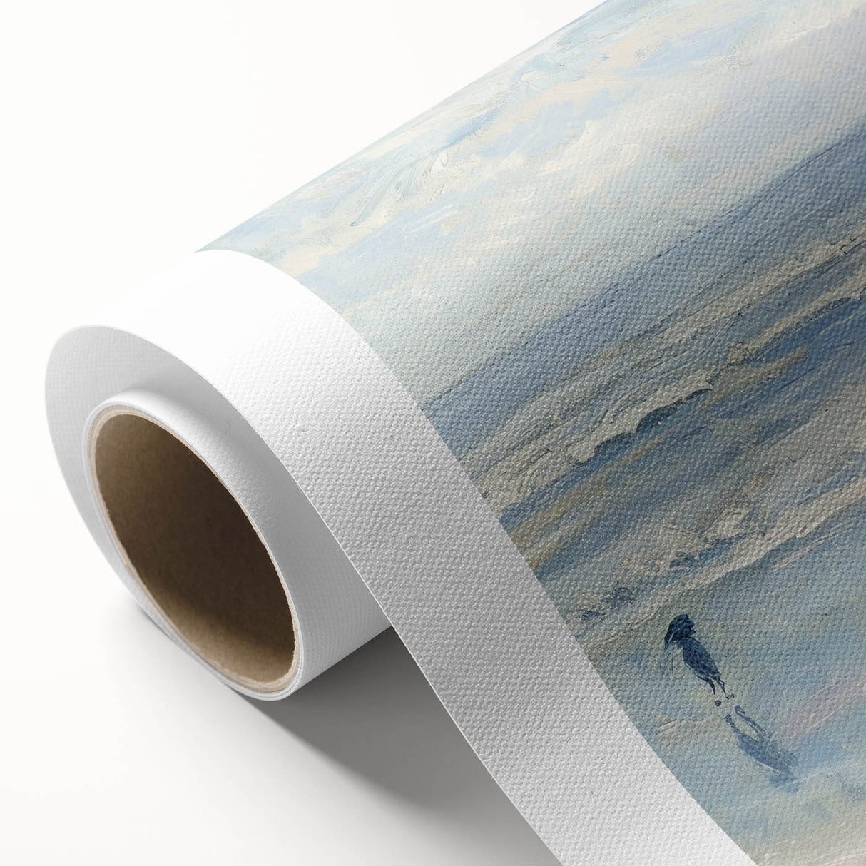 Coastal Wall Art: Serene Beach Scene - Ocean Waves and Sky Painting