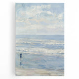 Coastal Wall Art: Serene Beach Scene - Ocean Waves and Sky Painting