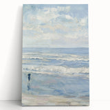 Coastal Wall Art: Serene Beach Scene - Ocean Waves and Sky Painting