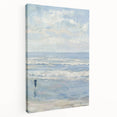 Coastal Wall Art: Serene Beach Scene - Ocean Waves and Sky Painting