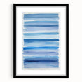 Coastal Wall Art: Blue Watercolor Stripes - Nautical Abstract Print