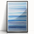 Coastal Wall Art: Blue Watercolor Stripes - Nautical Abstract Print