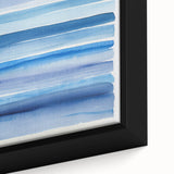 Coastal Wall Art: Blue Watercolor Stripes - Nautical Abstract Print
