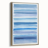 Coastal Wall Art: Blue Watercolor Stripes - Nautical Abstract Print