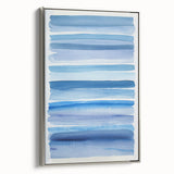 Coastal Wall Art: Blue Watercolor Stripes - Nautical Abstract Print