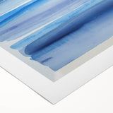 Coastal Wall Art: Blue Watercolor Stripes - Nautical Abstract Print