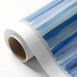 Coastal Wall Art: Blue Watercolor Stripes - Nautical Abstract Print