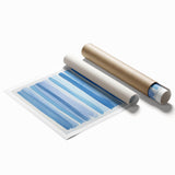 Coastal Wall Art: Blue Watercolor Stripes - Nautical Abstract Print