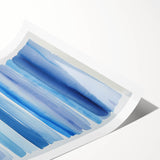 Coastal Wall Art: Blue Watercolor Stripes - Nautical Abstract Print