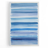 Coastal Wall Art: Blue Watercolor Stripes - Nautical Abstract Print