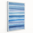 Coastal Wall Art: Blue Watercolor Stripes - Nautical Abstract Print