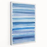 Coastal Wall Art: Blue Watercolor Stripes - Nautical Abstract Print