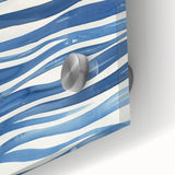 Coastal Wall Art: Wavy Blue Lines - Abstract Ocean-Inspired Watercolor Print