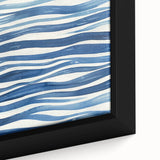 Coastal Wall Art: Wavy Blue Lines - Abstract Ocean-Inspired Watercolor Print
