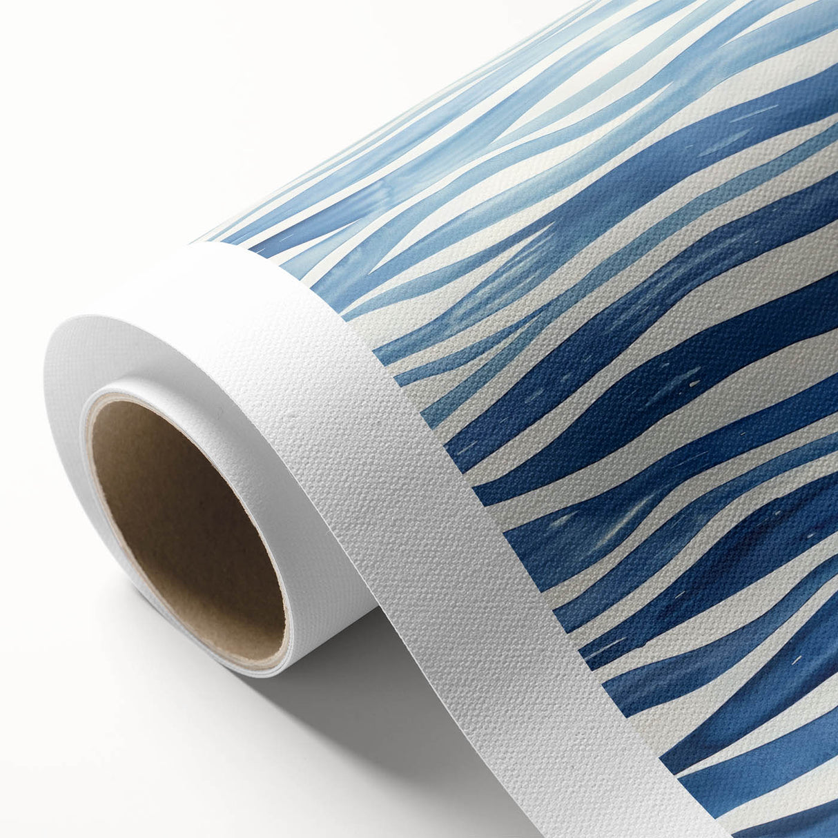 Coastal Wall Art: Wavy Blue Lines - Abstract Ocean-Inspired Watercolor Print