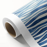 Coastal Wall Art: Wavy Blue Lines - Abstract Ocean-Inspired Watercolor Print