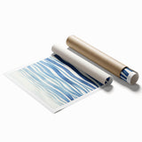 Coastal Wall Art: Wavy Blue Lines - Abstract Ocean-Inspired Watercolor Print