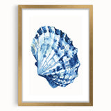 Coastal Wall Art: Blue Seashell Illustration - Ocean-Inspired Nautical Print