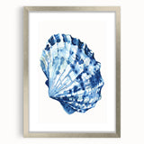 Coastal Wall Art: Blue Seashell Illustration - Ocean-Inspired Nautical Print