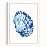 Coastal Wall Art: Blue Seashell Illustration - Ocean-Inspired Nautical Print