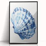 Coastal Wall Art: Blue Seashell Illustration - Ocean-Inspired Nautical Print