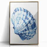 Coastal Wall Art: Blue Seashell Illustration - Ocean-Inspired Nautical Print