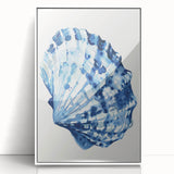 Coastal Wall Art: Blue Seashell Illustration - Ocean-Inspired Nautical Print