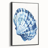Coastal Wall Art: Blue Seashell Illustration - Ocean-Inspired Nautical Print