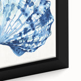 Coastal Wall Art: Blue Seashell Illustration - Ocean-Inspired Nautical Print