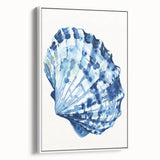 Coastal Wall Art: Blue Seashell Illustration - Ocean-Inspired Nautical Print