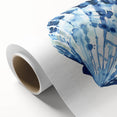 Coastal Wall Art: Blue Seashell Illustration - Ocean-Inspired Nautical Print