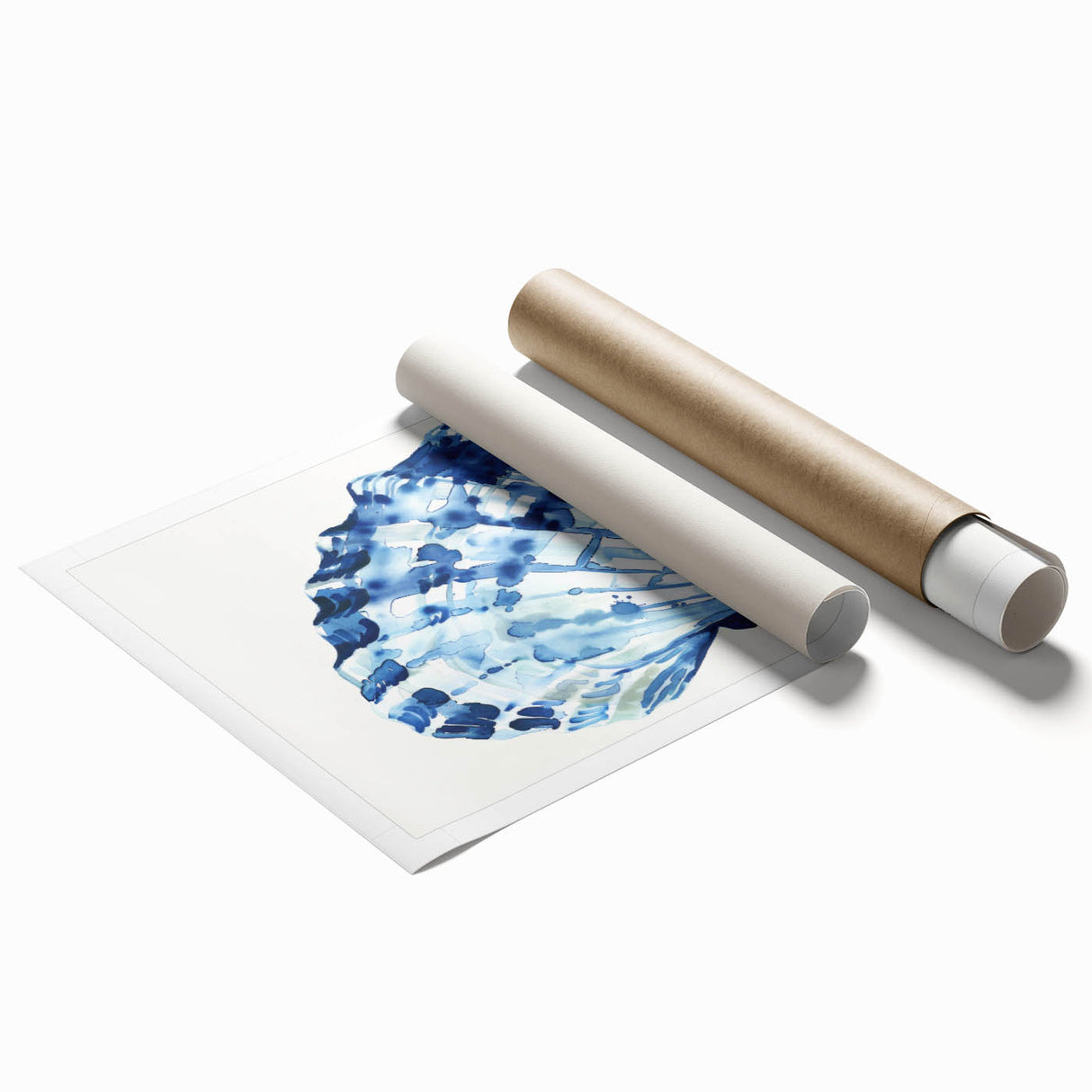 Coastal Wall Art: Blue Seashell Illustration - Ocean-Inspired Nautical Print