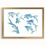 Watercolor Fish Coastal Wall Art – Ocean-Themed Nautical Print