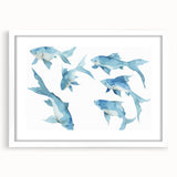Watercolor Fish Coastal Wall Art – Ocean-Themed Nautical Print