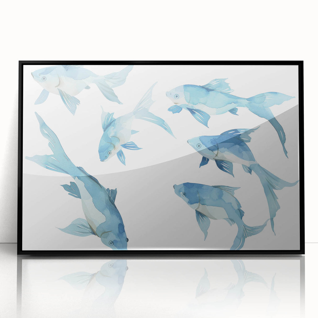 Watercolor Fish Coastal Wall Art – Ocean-Themed Nautical Print