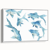 Watercolor Fish Coastal Wall Art – Ocean-Themed Nautical Print