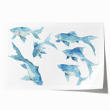 Watercolor Fish Coastal Wall Art – Ocean-Themed Nautical Print
