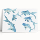 Watercolor Fish Coastal Wall Art – Ocean-Themed Nautical Print