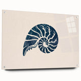 Nautilus Shell Coastal Wall Art – Nautical Beach-Themed Seaside Print