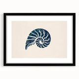 Nautilus Shell Coastal Wall Art – Nautical Beach-Themed Seaside Print
