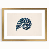Nautilus Shell Coastal Wall Art – Nautical Beach-Themed Seaside Print