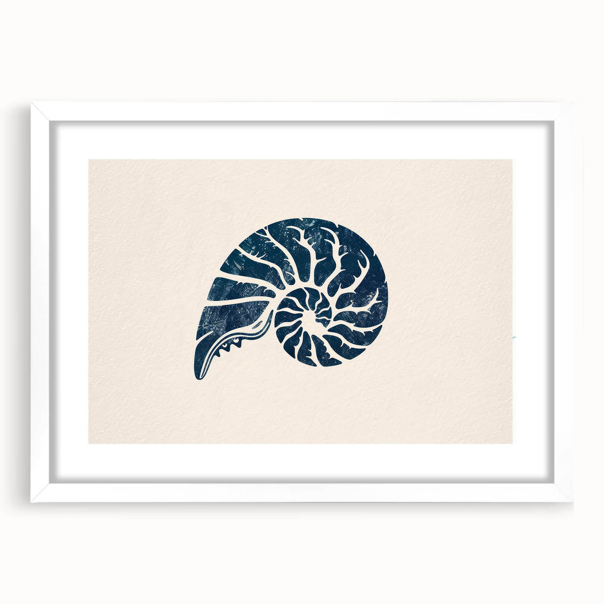 Nautilus Shell Coastal Wall Art – Nautical Beach-Themed Seaside Print