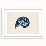 Nautilus Shell Coastal Wall Art – Nautical Beach-Themed Seaside Print