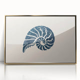 Nautilus Shell Coastal Wall Art – Nautical Beach-Themed Seaside Print
