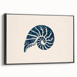 Nautilus Shell Coastal Wall Art – Nautical Beach-Themed Seaside Print
