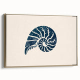 Nautilus Shell Coastal Wall Art – Nautical Beach-Themed Seaside Print