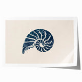 Nautilus Shell Coastal Wall Art – Nautical Beach-Themed Seaside Print